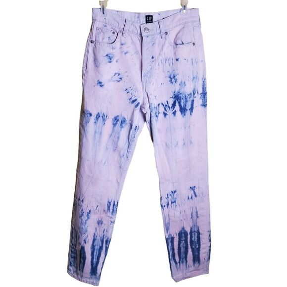 Gap Tie Dye Straight Cut Jeans Size 4 Tall - Picture 2 of 11